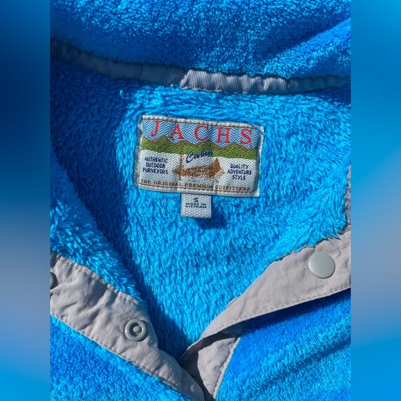 Jachs Cabin Bright Blue Fleece Quarter Button Sweater Casual Pull Over Women’s S - Picture 3 of 4